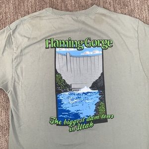 Sage green flaming gorge t-shirt